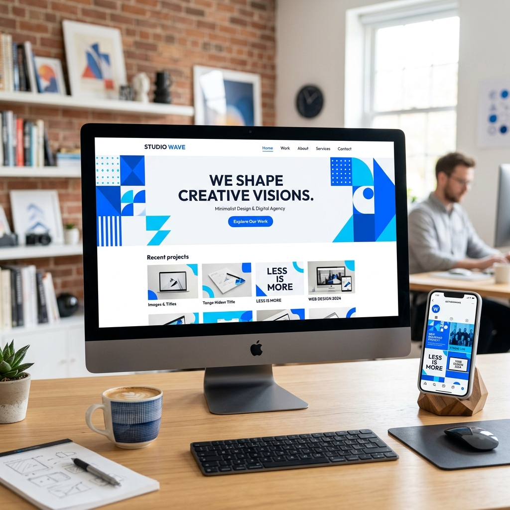 Waveline Studios website and social media design